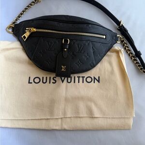 Louis Vuitton Black Monogram Empreinte HIGH RISE BUMBAG - Black